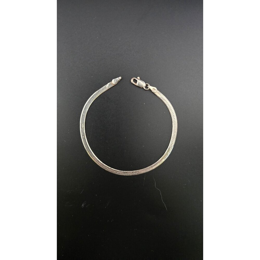 Vior 925 Sterling Silver Vntg Snake Chain Bracelet With Lobster Clasp Italy - Picture 3 of 10